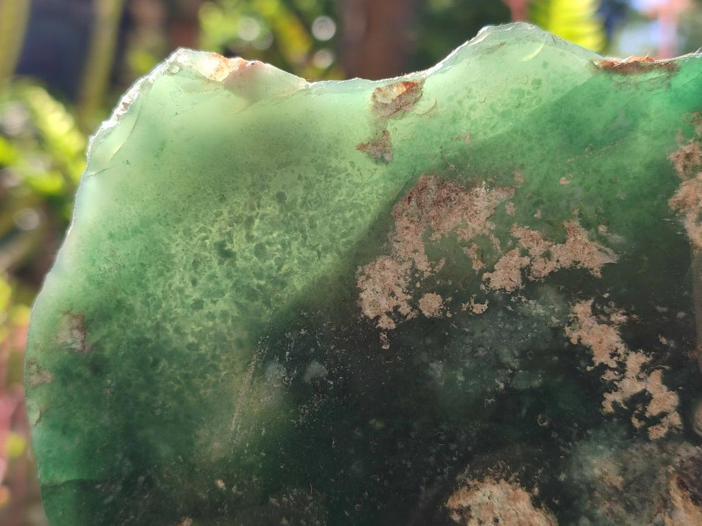 Polished One Side Mtorolite Chrysoprase Slices x 2 From Mutorashanga, Zimbabwe