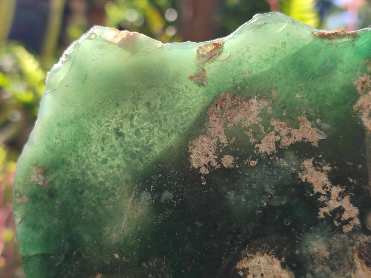 Polished One Side Mtorolite Chrysoprase Slices x 2 From Mutorashanga, Zimbabwe