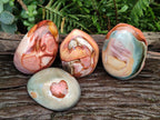 Polished One Side Polychrome Jasper Nodules x 4 From Androka, Madagascar