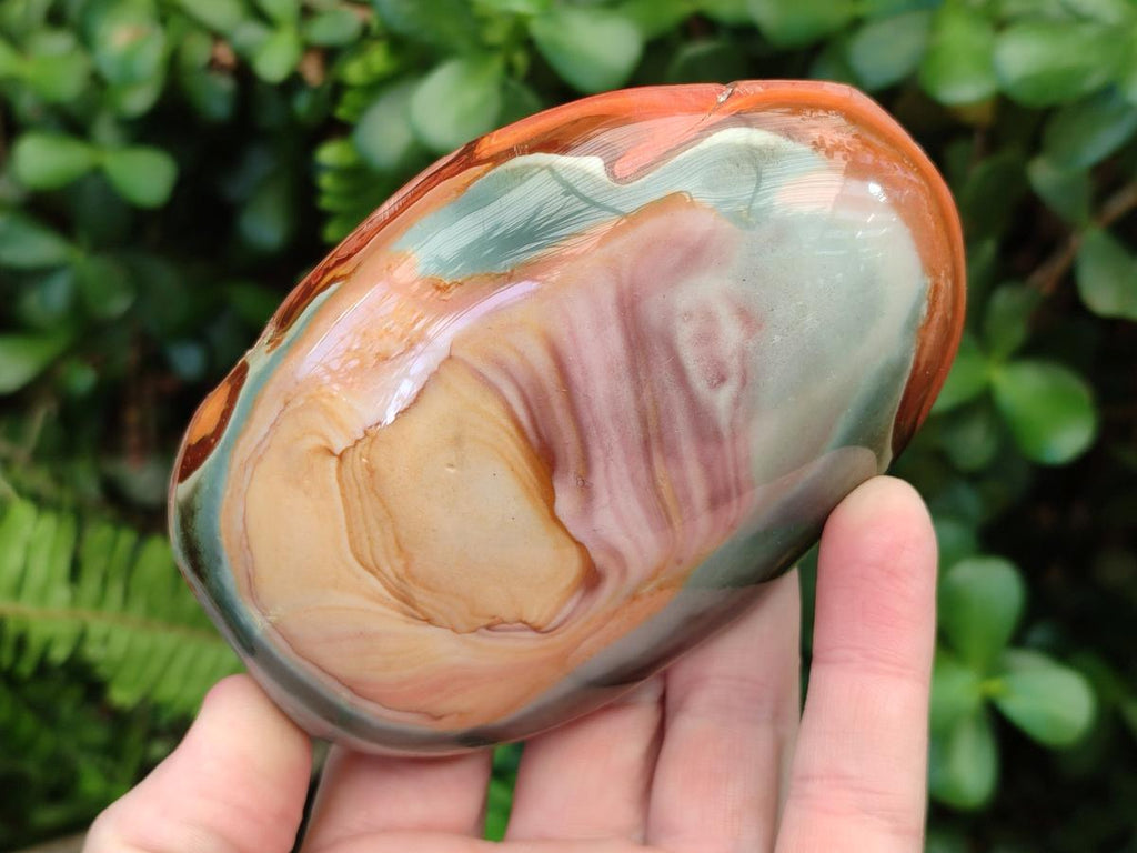 Polished One Side Polychrome Jasper Nodules x 4 From Androka, Madagascar