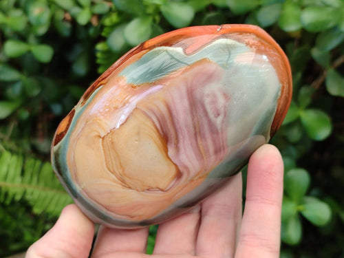 Polished One Side Polychrome Jasper Nodules x 4 From Androka, Madagascar