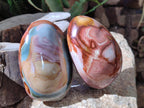 Polished One Side Polychrome Jasper Nodules x 4 From Androka, Madagascar