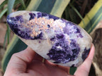 Polished Silver Leaf Lepidolite Standing Display Pieces x 3 From Zimbabwe