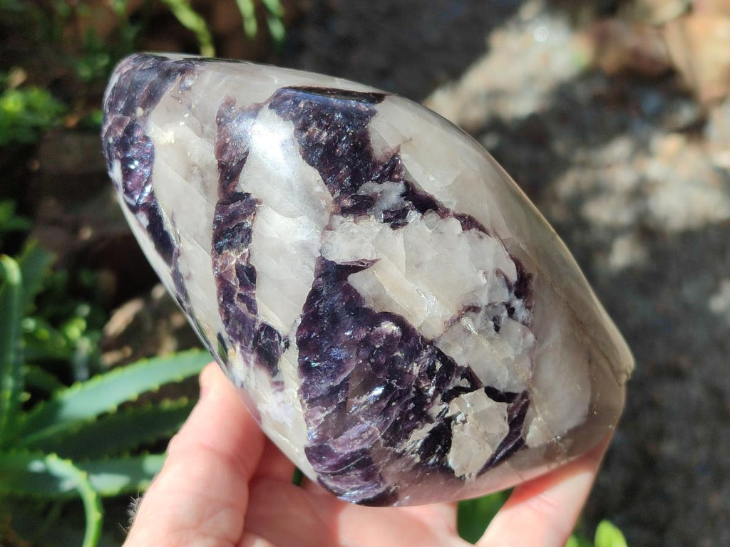 Polished Silver Leaf Lepidolite Standing Display Pieces x 3 From Zimbabwe