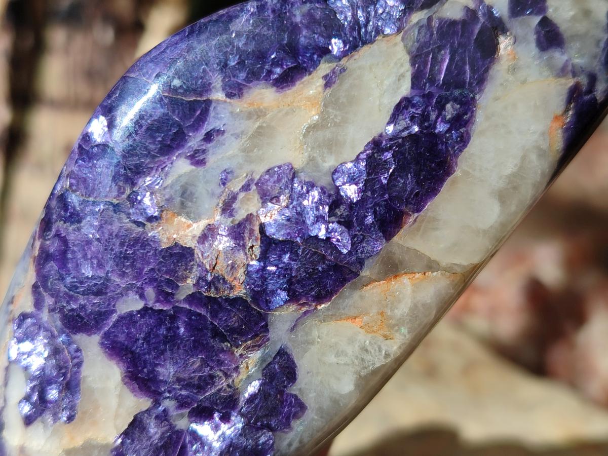 Polished Silver Leaf Lepidolite Standing Display Pieces x 3 From Zimbabwe