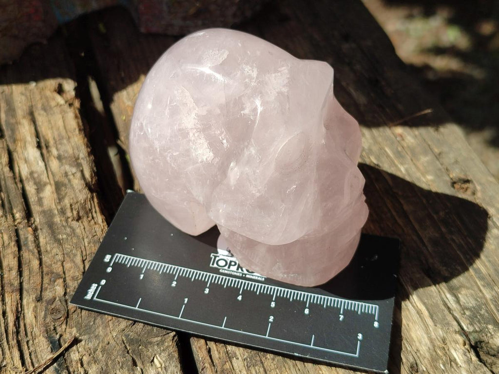 Hand Made Gemmy Rose Quartz Skulls x 4 From Madagascar