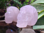 Hand Made Gemmy Rose Quartz Skulls x 4 From Madagascar