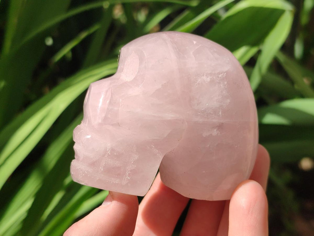 Hand Made Gemmy Rose Quartz Skulls x 4 From Madagascar