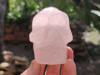 Hand Made Gemmy Rose Quartz Skulls x 4 From Madagascar