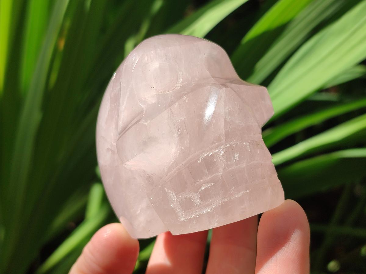 Hand Made Gemmy Rose Quartz Skulls x 4 From Madagascar
