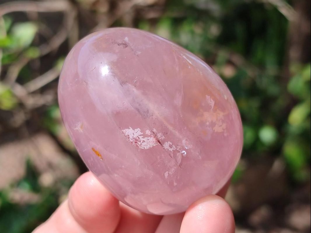 Polished Gemmy Rose Quartz Eggs x 6 From Madagascar