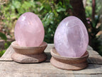 Polished Gemmy Rose Quartz Eggs x 6 From Madagascar