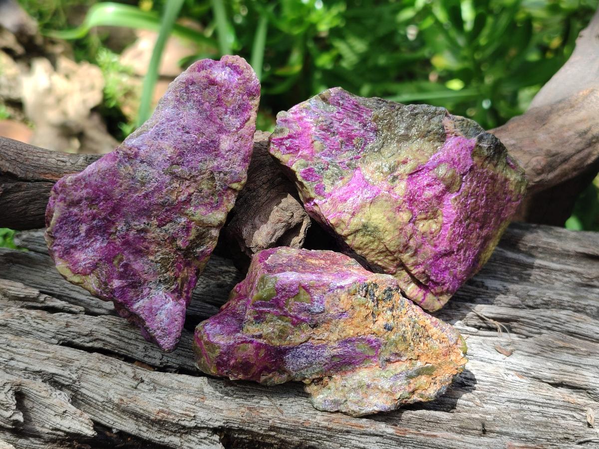 Natural Cobbed Stichtite Specimens x 24 From Barberton, South Africa