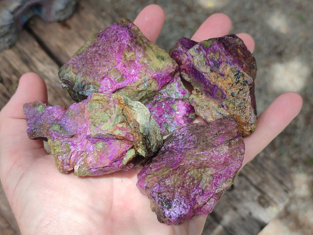 Natural Cobbed Stichtite Specimens x 24 From Barberton, South Africa
