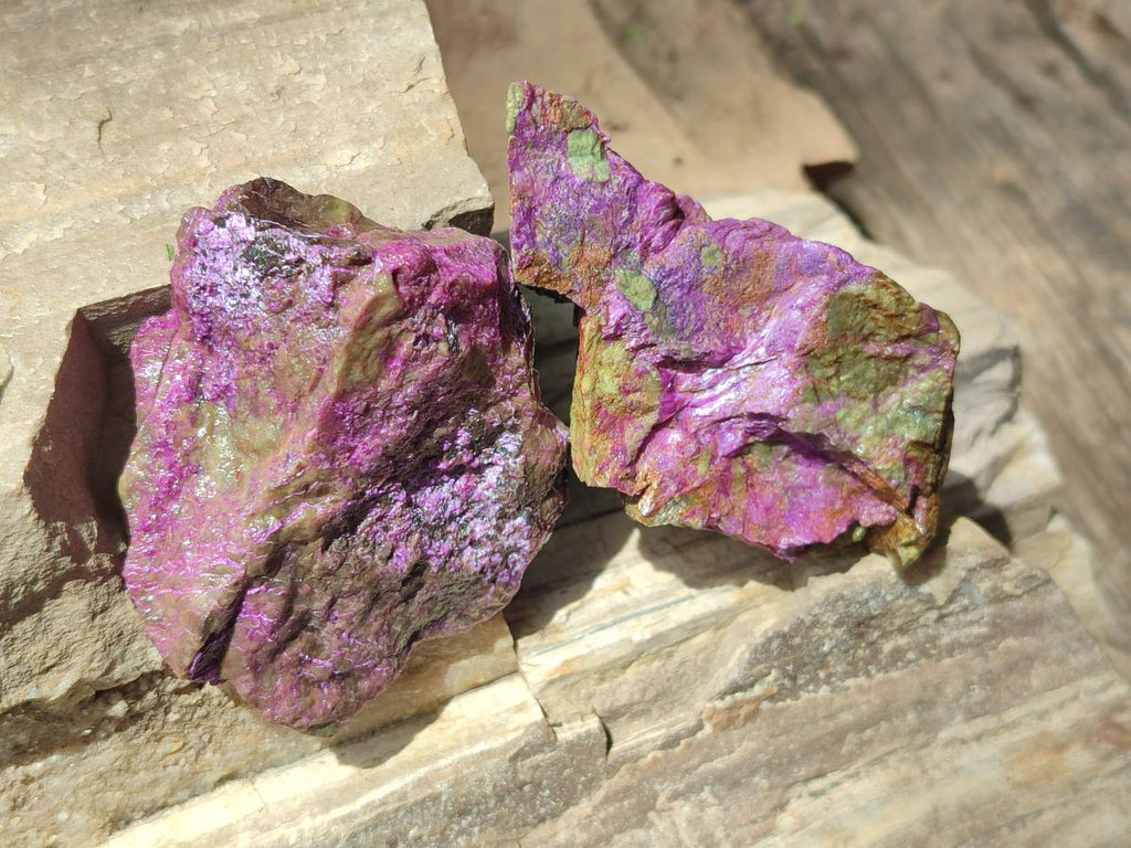Natural Cobbed Stichtite Specimens x 24 From Barberton, South Africa