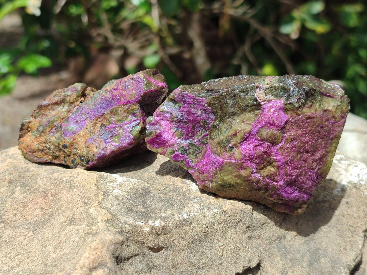 Natural Cobbed Stichtite Specimens x 24 From Barberton, South Africa