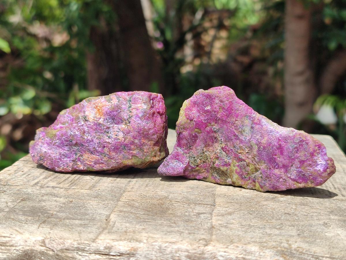 Natural Cobbed Stichtite Specimens x 24 From Barberton, South Africa