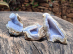 Natural Blue Lace Agate Geode and Vug Specimens x 35 From Nsanje, Malawi