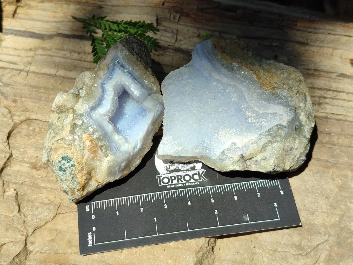 Natural Blue Lace Agate Geode and Vug Specimens x 35 From Nsanje, Malawi