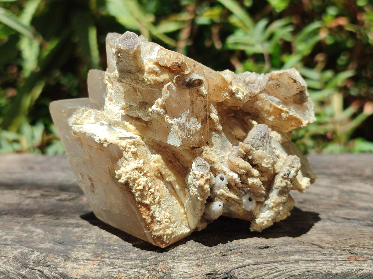 Natural Stacked Rhombohedral Etched Calcite Specimens  with Phosphorus Aragonite x 4 From Albert's Mountain, Lesotho