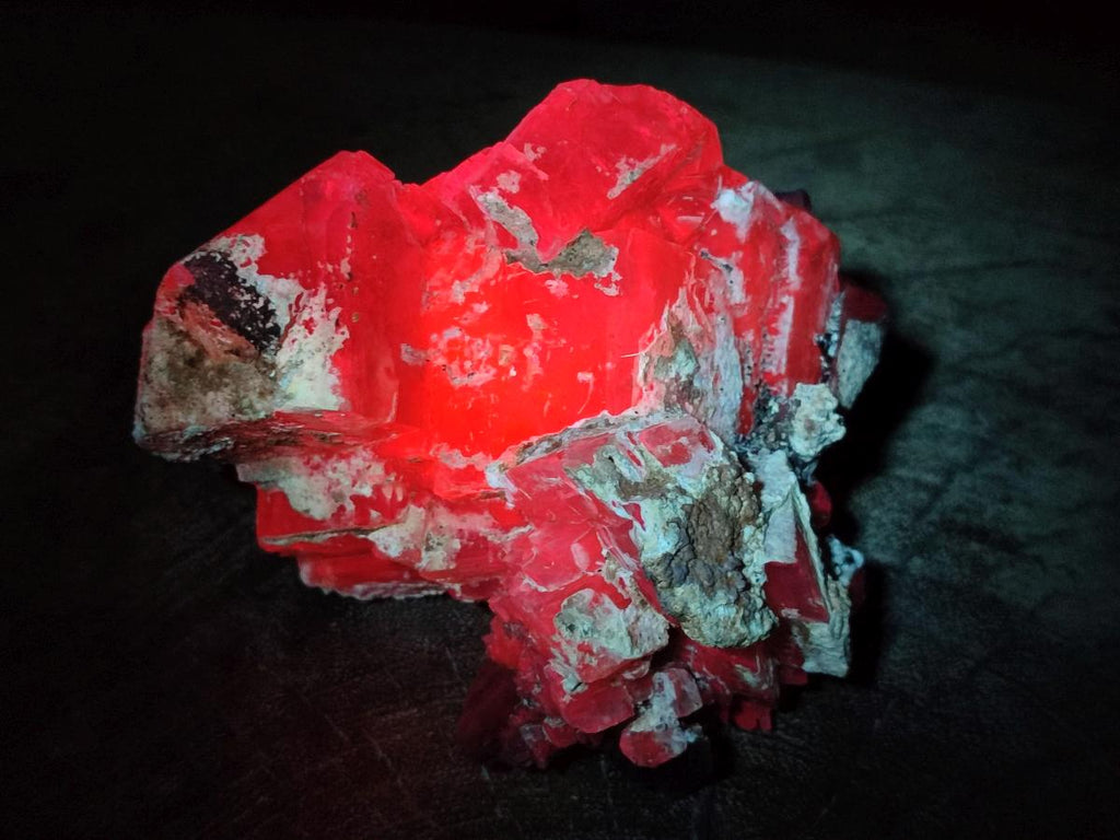 Natural Stacked Rhombohedral Etched Calcite Specimens  with Phosphorus Aragonite x 4 From Albert's Mountain, Lesotho