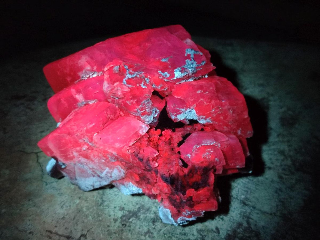 Natural Stacked Rhombohedral Etched Calcite Specimens  with Phosphorus Aragonite x 4 From Albert's Mountain, Lesotho