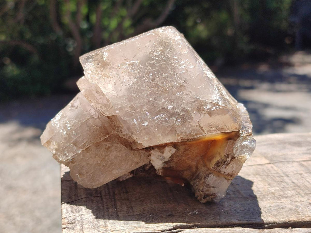 Natural Stacked Rhombohedral Etched Calcite Specimens  with Phosphorus Aragonite x 4 From Albert's Mountain, Lesotho