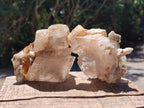 Natural Stacked Rhombohedral Etched Calcite Specimens  with Phosphorus Aragonite x 4 From Albert's Mountain, Lesotho