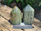 Polished Fuchsite Quartz with Pyrite Display Crystals x 4 From Andakatany, Madagascar