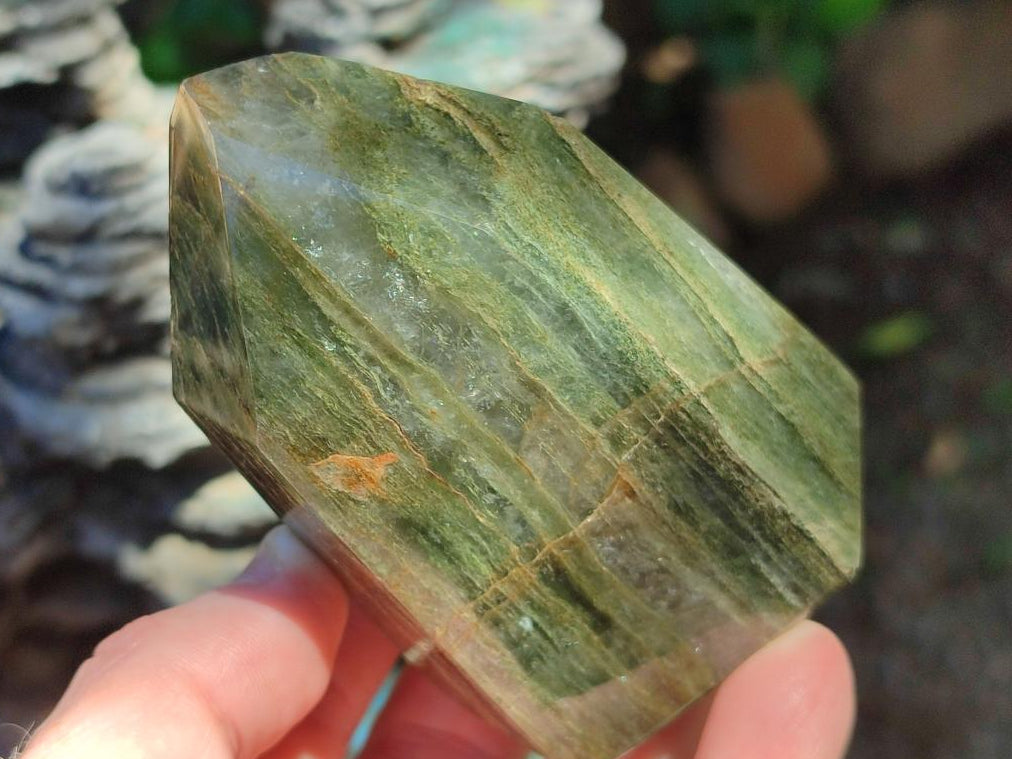 Polished Fuchsite Quartz with Pyrite Display Crystals x 4 From Andakatany, Madagascar