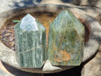 Polished Fuchsite Quartz with Pyrite Display Crystals x 4 From Andakatany, Madagascar