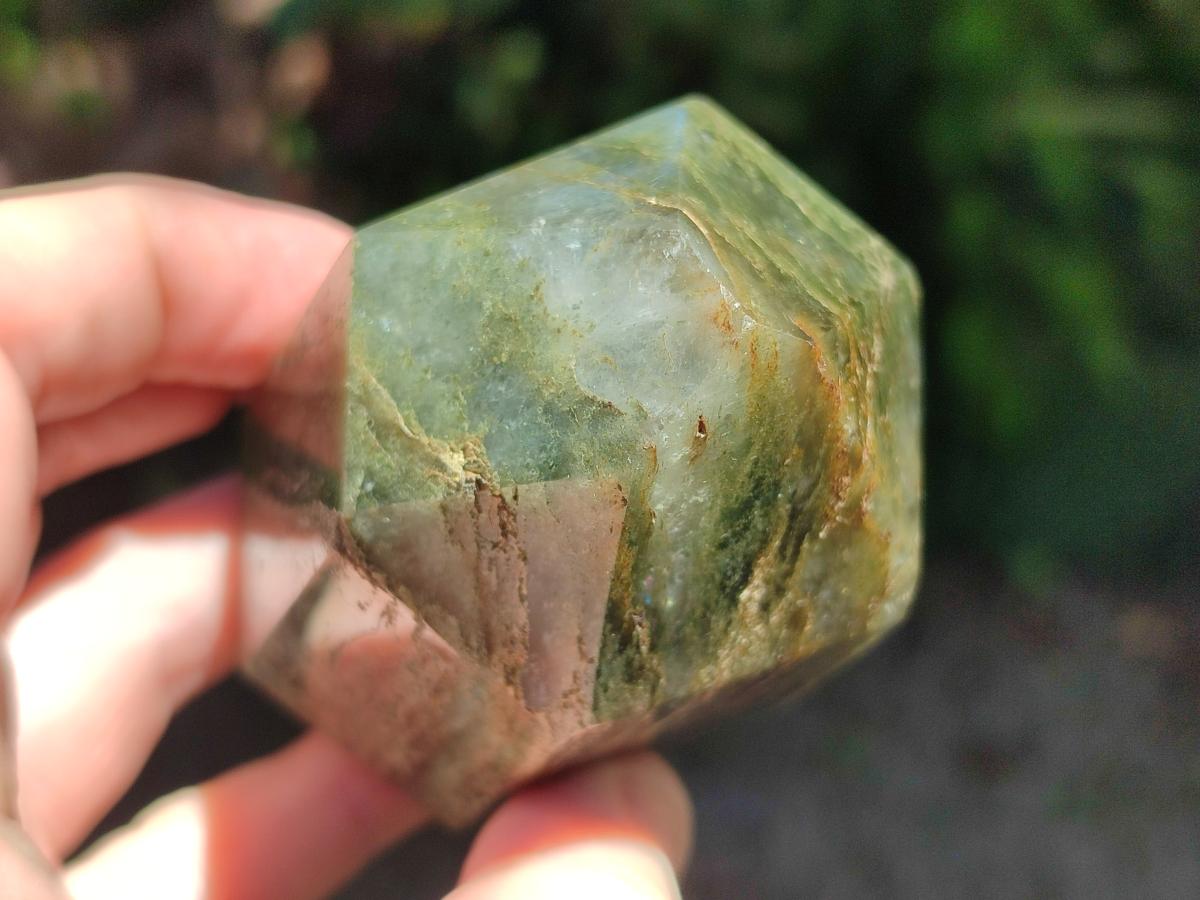 Polished Fuchsite Quartz with Pyrite Display Crystals x 4 From Andakatany, Madagascar