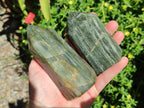 Polished Fuchsite Quartz with Pyrite Display Crystals x 4 From Andakatany, Madagascar