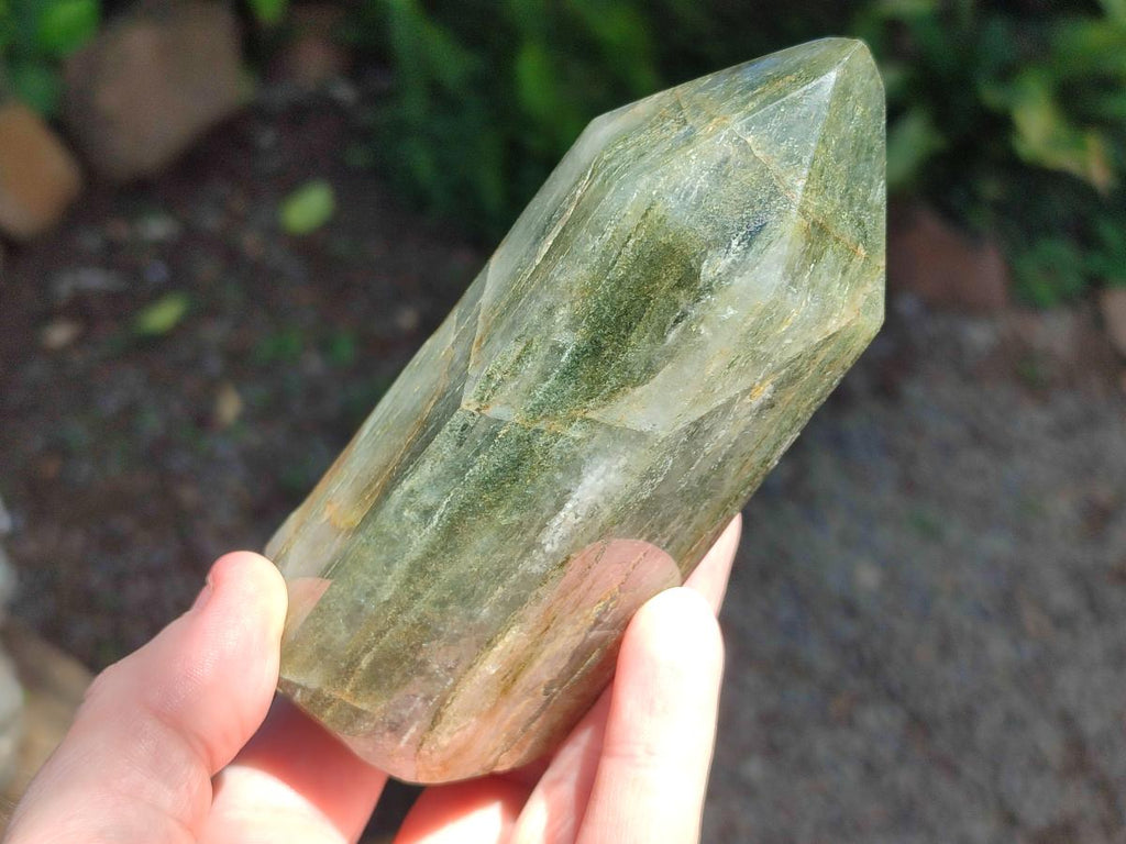 Polished Fuchsite Quartz with Pyrite Display Crystals x 4 From Andakatany, Madagascar