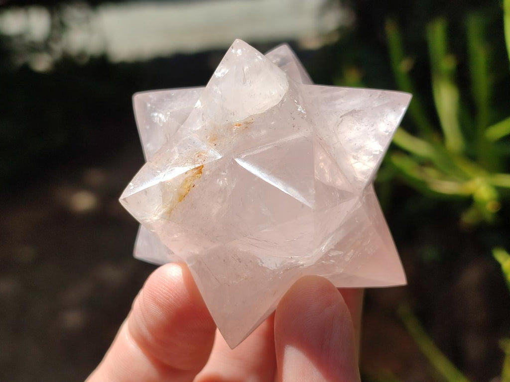 Hand Made Gemmy Rose Quartz Merkabahs x 3 From Madagascar