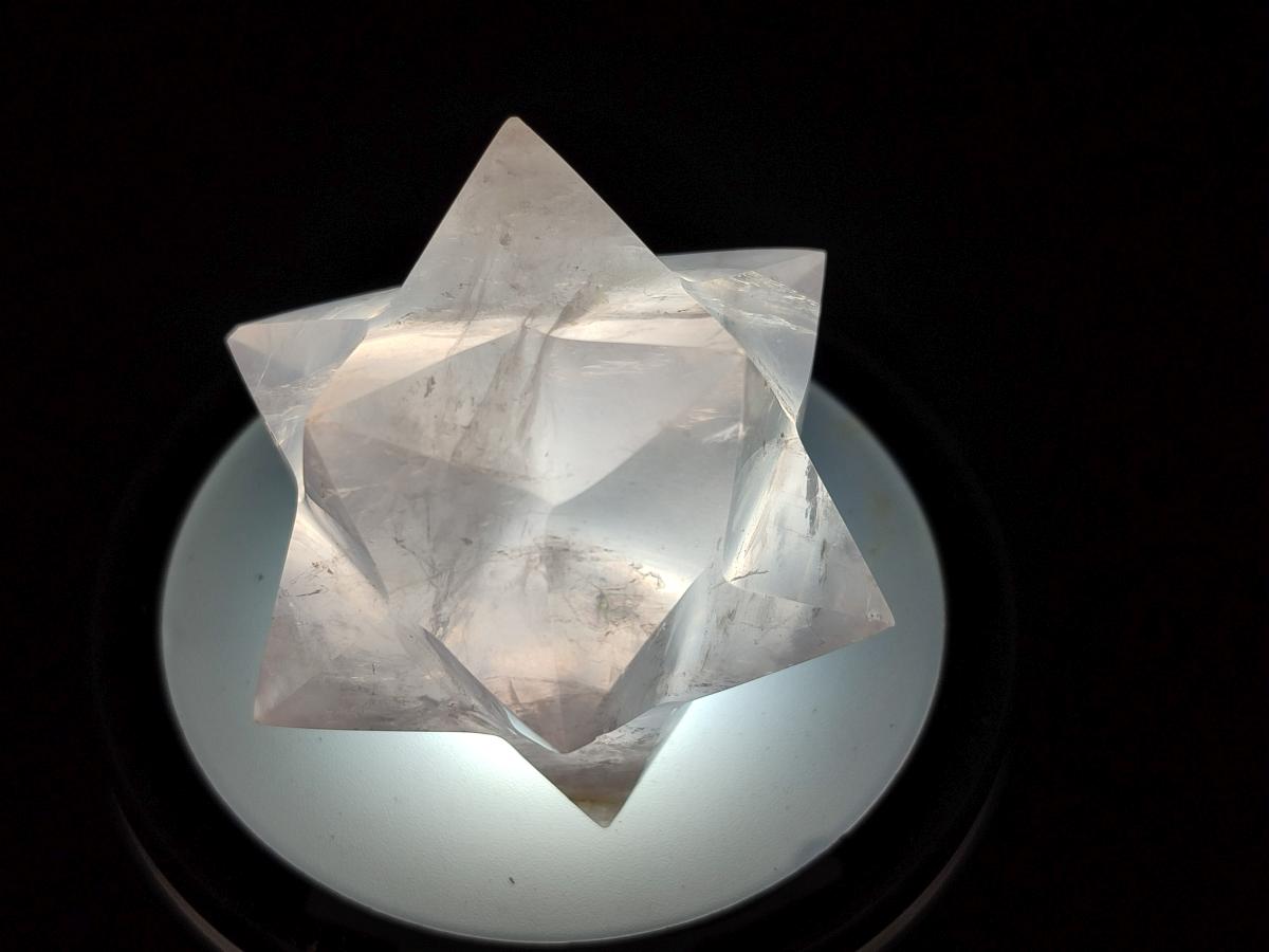 Hand Made Gemmy Rose Quartz Merkabahs x 3 From Madagascar