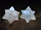 Hand Made Gemmy Rose Quartz Merkabahs x 3 From Madagascar