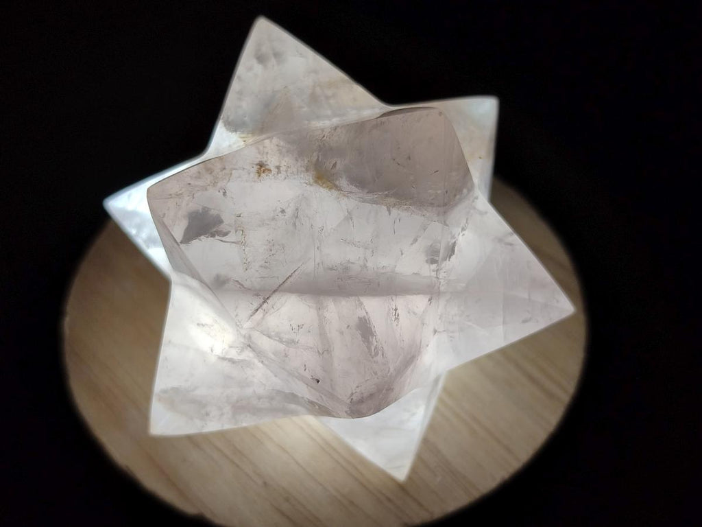 Hand Made Gemmy Rose Quartz Merkabahs x 3 From Madagascar
