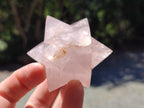 Hand Made Gemmy Rose Quartz Merkabahs x 3 From Madagascar