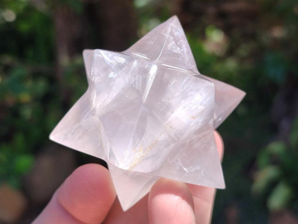 Hand Made Gemmy Rose Quartz Merkabahs x 3 From Madagascar