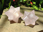 Hand Made Gemmy Rose Quartz Merkabahs x 3 From Madagascar