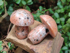 Polished Orange Calcite With Biotite Mushrooms x 6 From Madagascar