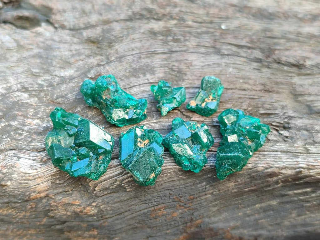 Natural Dioptase Specimens on Dolomite Matrix x 19 From Tantara Mine, Congo
