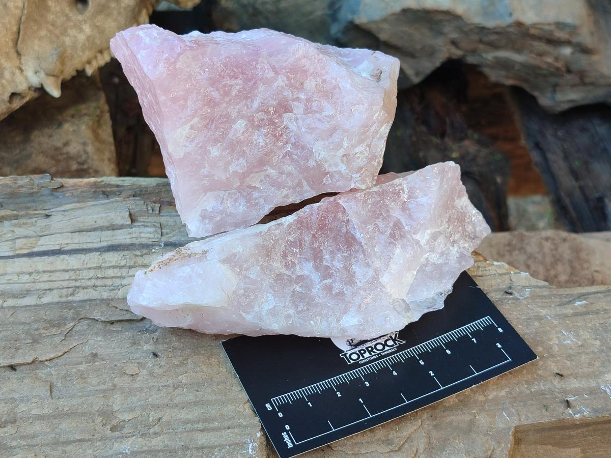 Natural Cobbed Rose Quartz Specimens x 14 From Northern Cape, South Africa