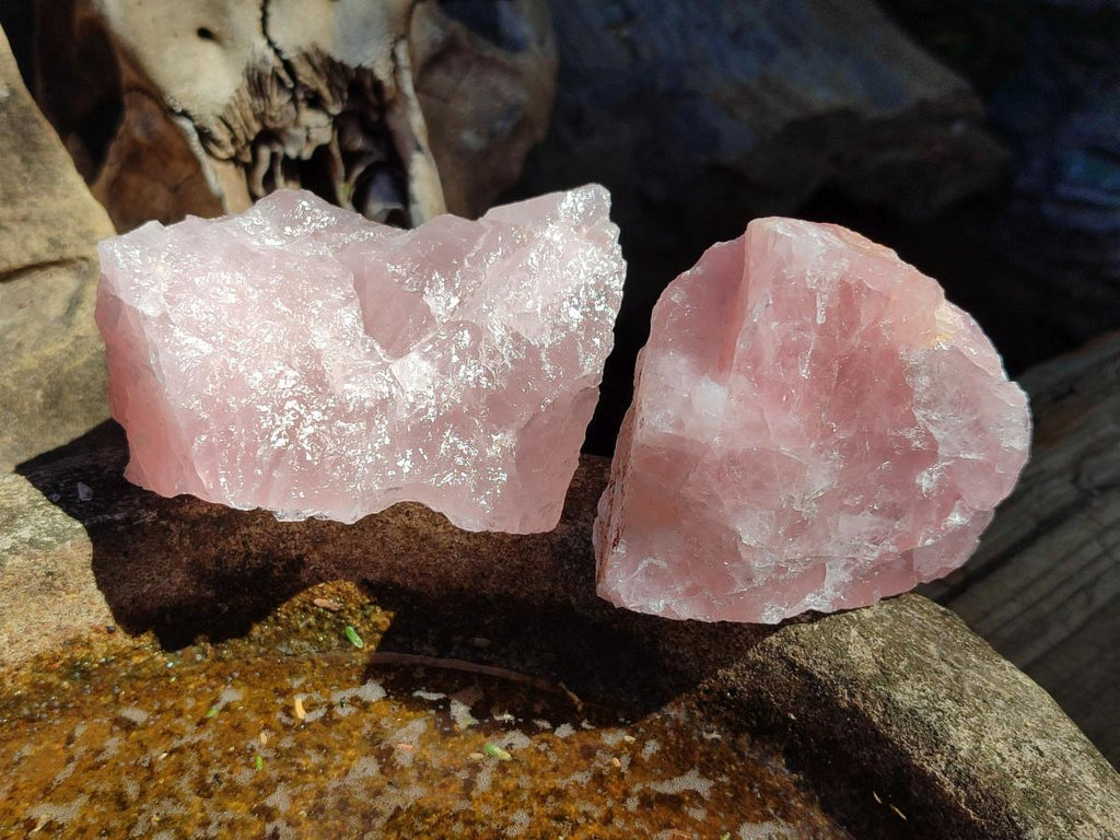 Natural Cobbed Rose Quartz Specimens x 14 From Northern Cape, South Africa