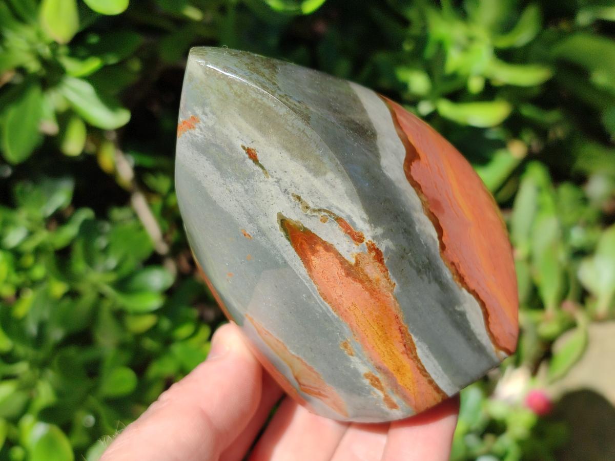 Polished Polychrome Jasper Flames x 6 From Androka, Madagascar