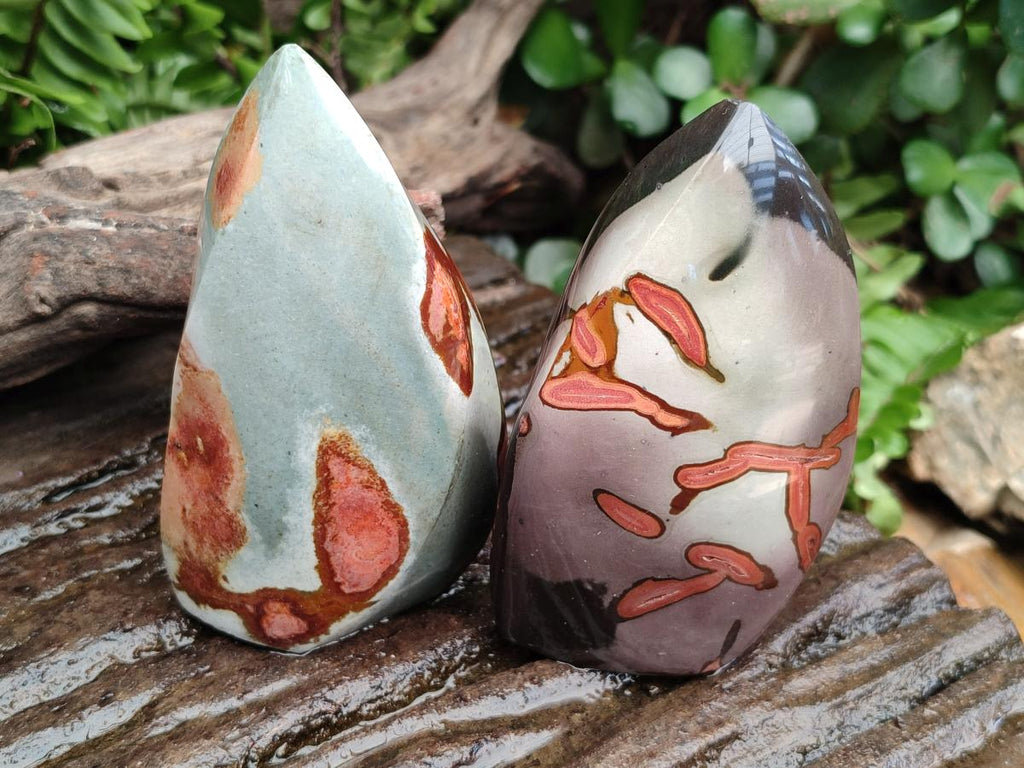 Polished Polychrome Jasper Flames x 6 From Androka, Madagascar