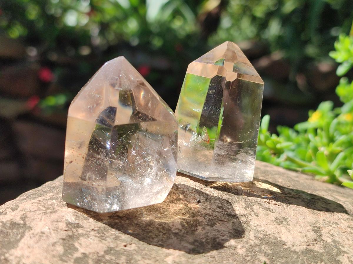 Polished Mix of Quartz Crystals with Inclusions x 12 From Madagascar