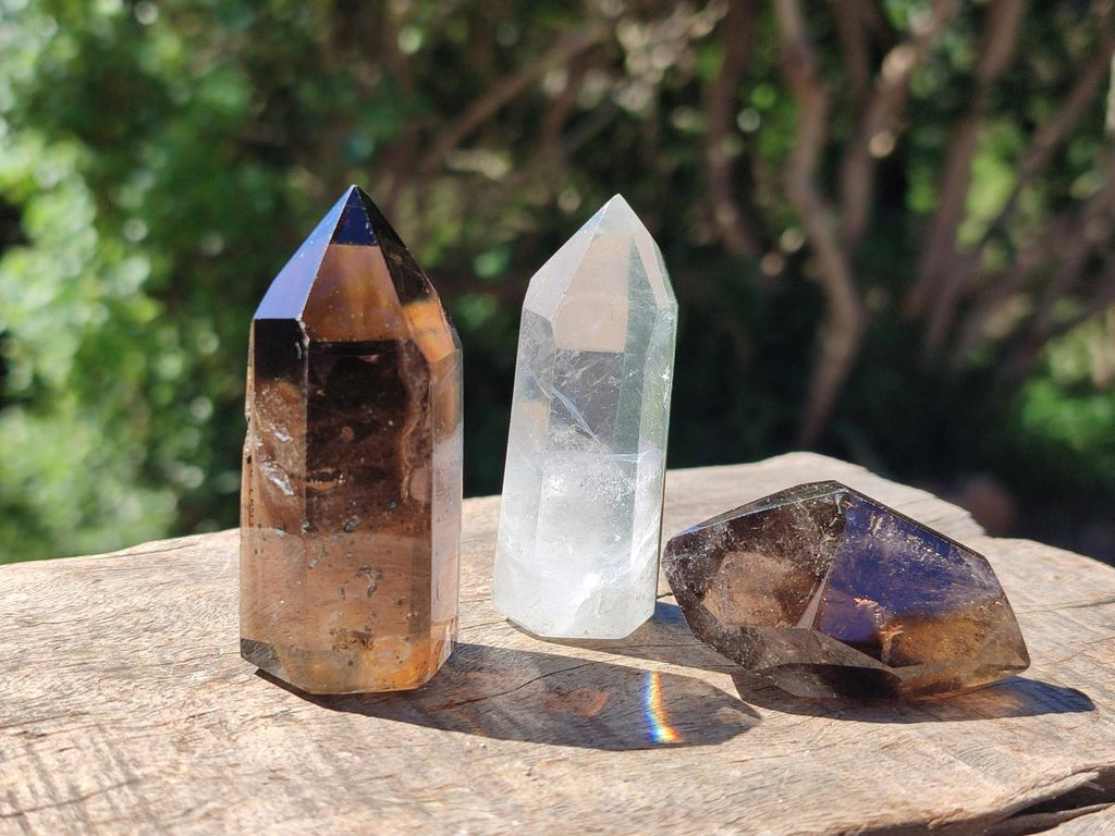 Polished Mix of Quartz Crystals with Inclusions x 12 From Madagascar