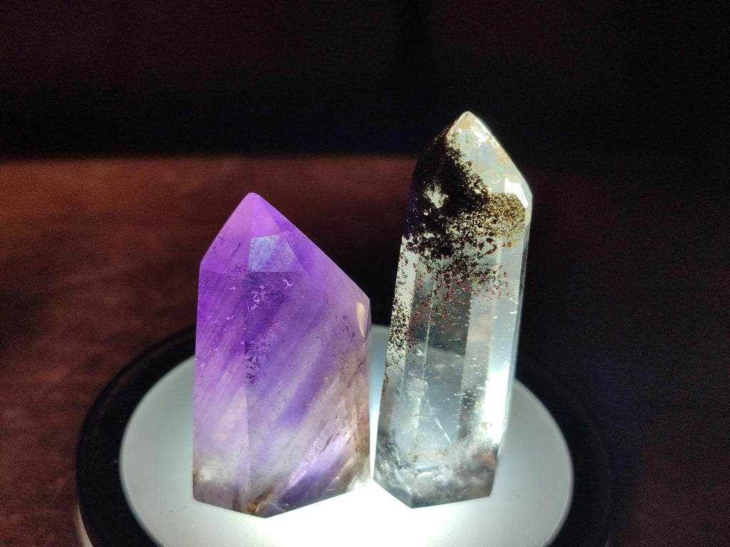 Polished Mix of Quartz Crystals with Inclusions x 12 From Madagascar